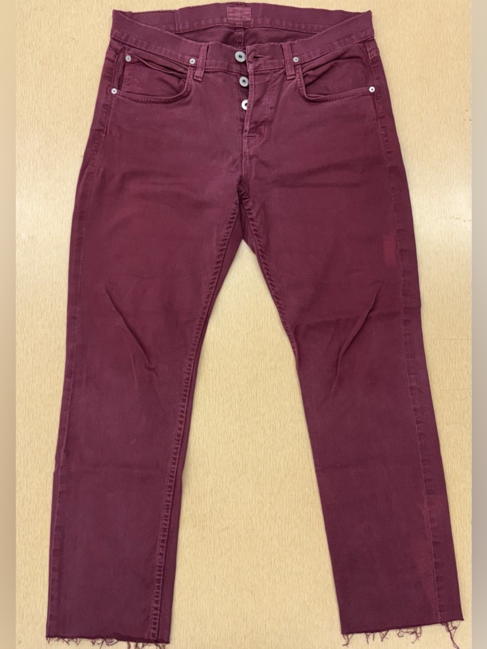 Hudson 32x29 magenta raw hem jeans